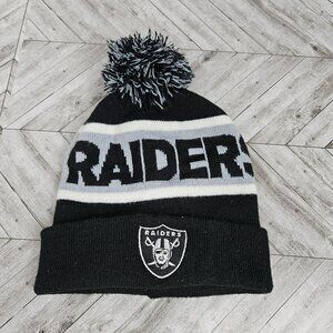 Raiders Beanie Cap Hat Winter Football Stretch Knit LA Oakland NFL